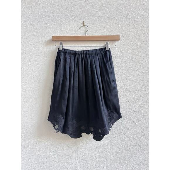 IRO Embroidered Black Silk Slip Skirt Size 34 - Picture 1 of 6